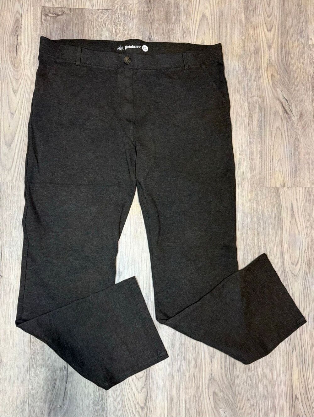 Betabrand Pants Womens 2XL Gray Straight Dress Yoga Pull On Ponte Knit Stretch
